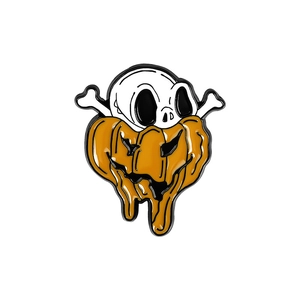 Halloween melting pumpkin and skull enamel pin badge for clothes and bags decoration