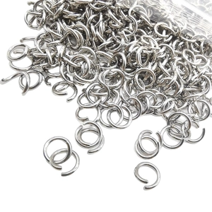 Silver stainless steel open jump rings for DIY jewelry making and necklace connection