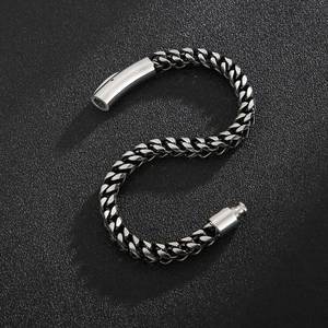 Vintage punk titanium steel dragon bone chain bracelet for men with magnetic clasp