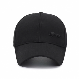 Men's casual black baseball cap with 3D Sport embroidery on high-quality stiff fabric