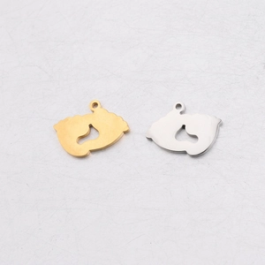 Baby Feet Charms Stainless Steel Mirror Polished Footprint Pendants With Heart Cutout For DIY Jewelry Making Crafts
