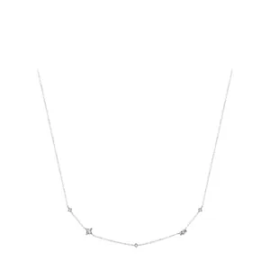Minimalist S925 sterling silver necklace featuring five sparkling zircon star pendants