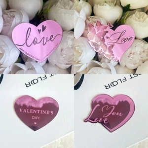 Décoration De Gâteau En Acrylique Miroir Cœur Saint Valentin Décor De Cupcake Fête Romantique Love You