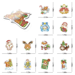 50pcs cute cartoon Christmas calf stickers set with waterproof PVC material for decor