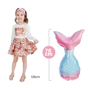 Ballon sirène dégradé de 78 cm avec motifs d'écailles pour fêtes d'anniversaire océan