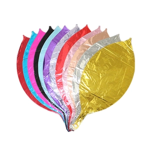 Close-up of heart-shaped metallic foil balloons arranged in a vibrant multi-color fan display