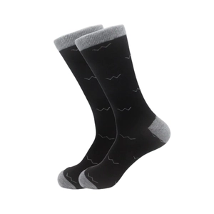 Klassische Herren Baumwollsocken im britischen Stil mit Rautenmuster in Schwarz und Grau