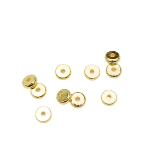 Polished 18k gold plated round flat spacer beads for DIY jewelry making sets