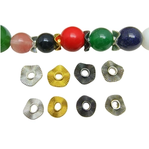 Set of wavy metal spacer beads in multiple finishes for DIY jewelry bracelet making