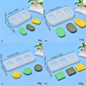 Moules à biscuits en silicone en quatre tailles avec mesures et poids pour bricolage