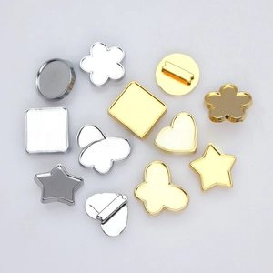 Various shapes of gold and silver alloy bezel settings for DIY bracelet and jewelry making