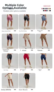 Grille montrant 11 couleurs de shorts de yoga sans couture taille haute effet push-up