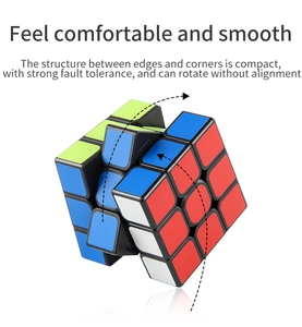 Detail of 3x3 speed cube with rounded corners for smooth rotation and strong fault tolerance