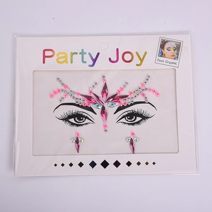 Pink and clear crystal face jewels stickers by Party Joy for eye and forehead makeup