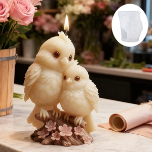 3D cherry blossom birds silicone mold for DIY aromatherapy candles and resin art