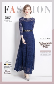 Dettaglio del ricamo in pizzo blu scuro e maniche lunghe su un abito femminile elegante