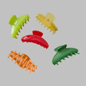 French style acetate hair claw clips set in five vibrant colors for a minimalist look