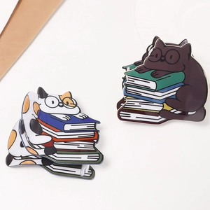 Pince À Cheveux Chat Dessin Animé Sur Livres PVC Animal Mignon Thème Lecture Accessoire Cheveux Pour Femmes Étudiantes