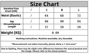 Size chart showing S to L measurements for striped crochet knit polo and shorts set