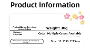 Detailed size specifications for a quilted fabric storage basket with rose bow accents