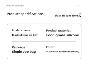 Spécifications du moule à glaçons tête de mort en silicone noir de qualité alimentaire