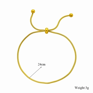Detail view of 24cm golden snake bone chain with 3g weight for adjustable necklace set