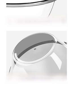 Macro detail of smooth edges and anti-slip base design on transparent mixing bowl