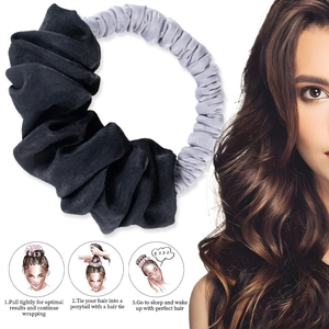 Three-step guide for using the black heatless hair curler for wave styles