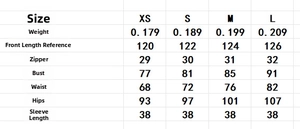 Detailed size chart for the embroidered resort-style long dress with measurements