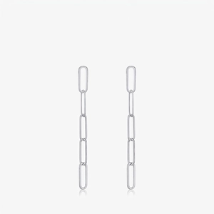 Minimalist 925 Sterling Silver Chain Drop Earrings Geometric Paperclip Link Long Tassel Dangle Jewelry For Women