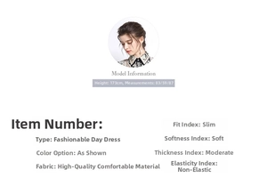 Detailed size and material chart for ethnic print long-sleeve high waist A-line dress
