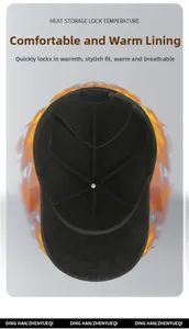 Detailed view of winter baseball cap interior featuring thick thermal fleece lining