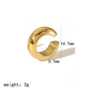 Χρυσό σκουλαρίκι ear cuff σε σχήμα C, από ανοξείδωτο ατσάλι χωρίς τρύπα