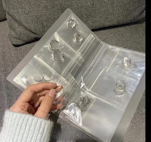 Three-grid PVC jewelry organizer detail with leak-proof inner opening for earrings
