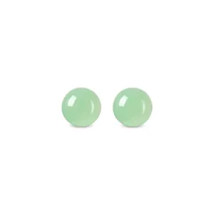 Simple Modern Round Green Aventurine Rose Quartz Stud Earrings With 925 Sterling Silver Post Copper Gold Plated Jewelry