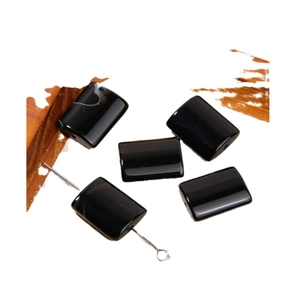 Flat rectangular black natural stone beads for DIY earrings and necklaces jewelry making