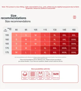 Tableau des tailles pour short de sport 2-en-1 avec mesures de taille, poids et S-3XL