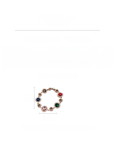 Detailed sizing chart for vintage rhinestone round buckle bracelet with weight and length info