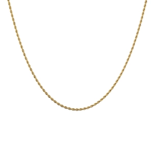 Minimalist golden stainless steel rope chain necklace featuring a classic spiral twist design