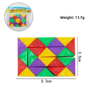 Macro detail of the 24-segment magic snake toy with precise weight and size dimensions