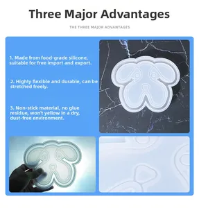 Translucent dog-shaped silicone mold with high flexibility for DIY resin tray crafts