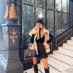 Women Faux Suede Lamb Wool Lined Vest Moto Style Zipper Warm Winter Sleeveless Jacket Vintage Outerwear