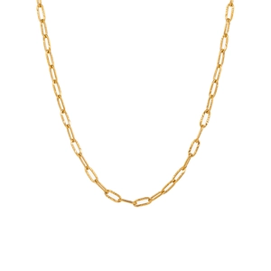 18k gold plated stainless steel bracelet with textured link chain in minimalist style