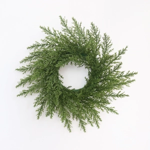 Couronne De Guirlande De Pin Artificielle Verte En Plastique Pour Décoration De Noël Mariage Fête Mur Porte Naturelle