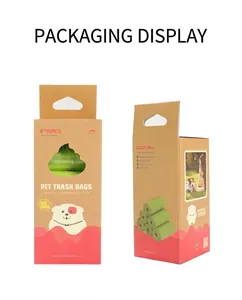 Eco-friendly lavender scented biodegradable dog poop bags in 8 rolls recycled box