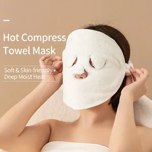 Facial Mask Towel Hot Cold Compress Microfiber Soft Coral Fleece Reusable Skin Care Steamer Mask Deep Cleansing Spa Beauty Tool