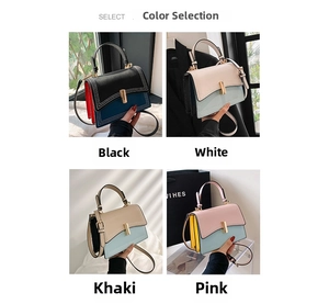 Vue détaillée montrant quatre options de couleurs pour ce sac à main élégant pour femme