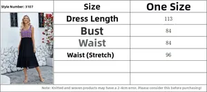 Tableau des tailles pour robe de plage patchwork au crochet violet avec mesures détaillées