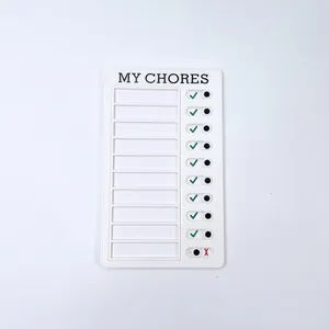 White MY CHORES checklist task board with sliding markers for daily schedule planning