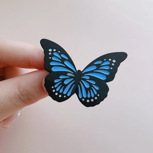 Cute Luminous Butterfly Brooch For Women Zinc Alloy Enamel Animal Pin Anti-Exposure Badge For Clothes Jewelry Gift